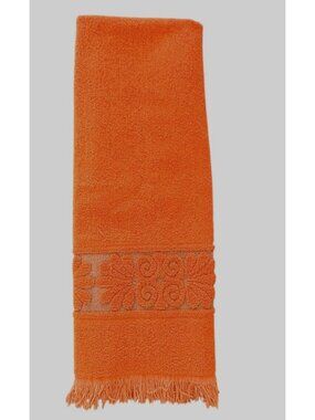70's Retro Burnt Orange Hand Towel Cannon Monticello Santa Cruz Sculpted Border
